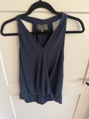 Sunday in Brooklyn Sleeveless Wrap Front Tank Top Women’s XS Navy Modal